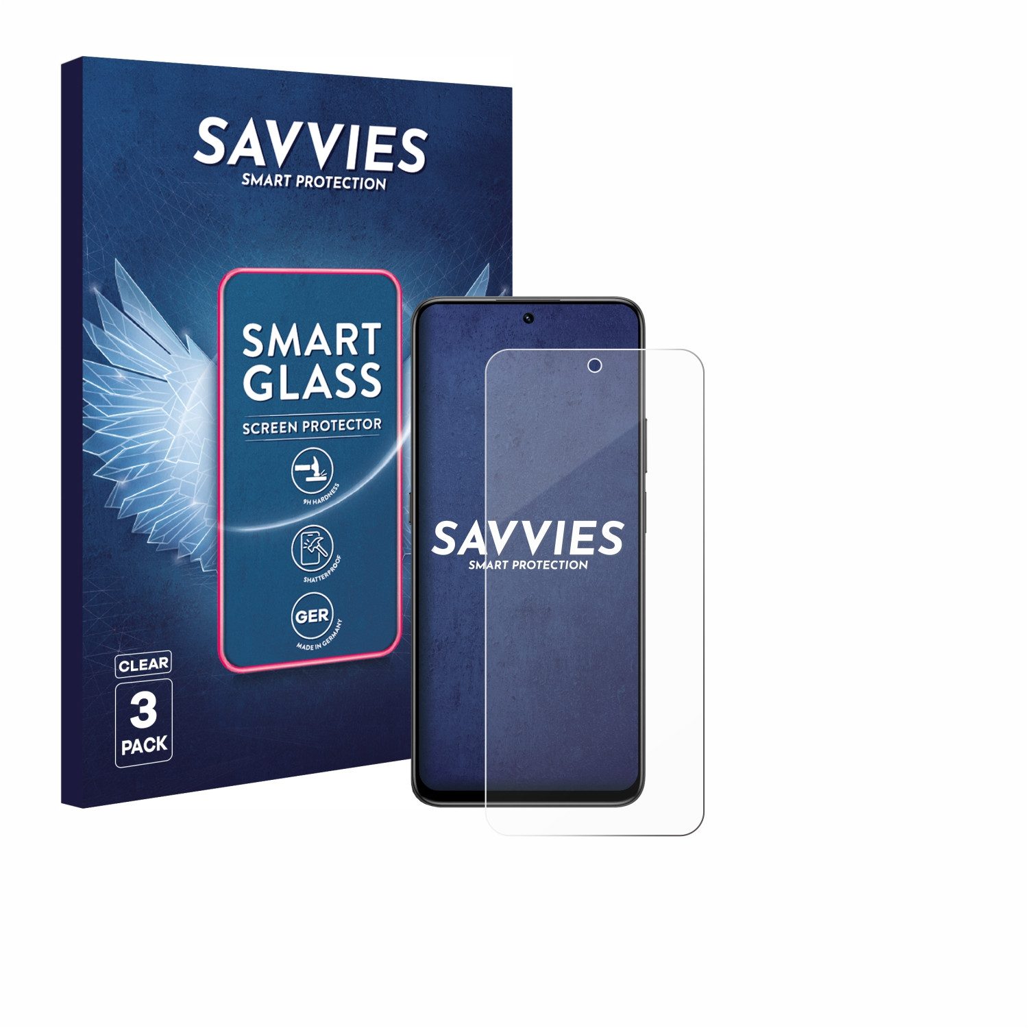 Savvies Displayschutzglas Schutzglas Panzer für Honor 400 Smart 4G, 3 Stück, Schutzfolie Display Schutz Glas Folie klar