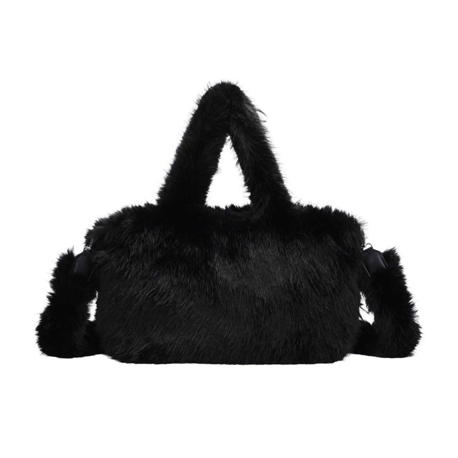 ITALYSHOP24 Schultertasche XL DAMEN PELZTASCHE Tote Bag Leopard Print Tasche Shopper Plüsch Fell, Leo Umhängetasche Teddytasche Weekender Kunstpelz Teddy CrossOver