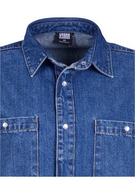 URBAN CLASSICS Langarmhemd Urban Classics Damen Ladies Oversized Denim Shirt