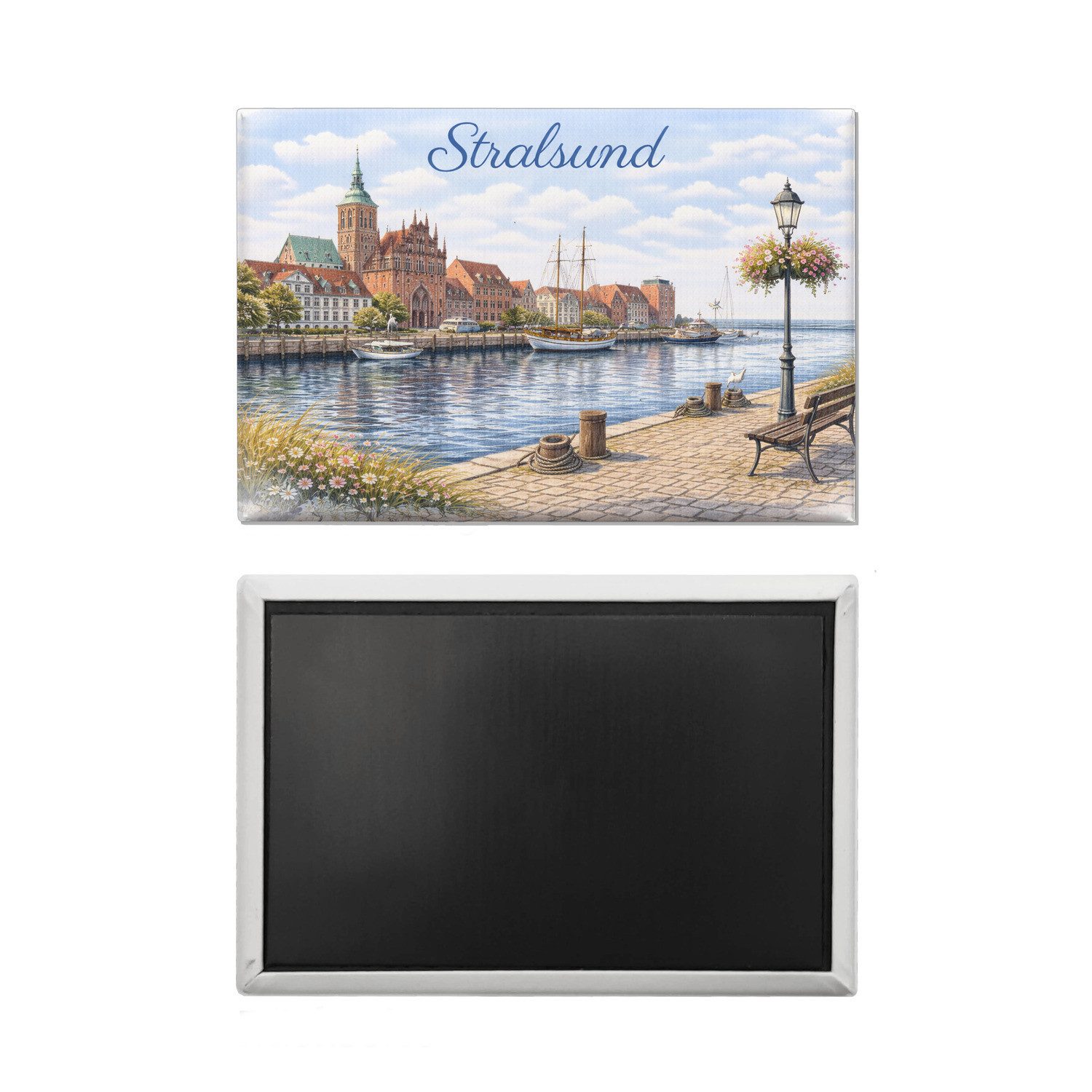 speecheese Magnet Stralsund Stadtansicht Kirche Souvenir Souvenir Magnet – Bild 2 von 2