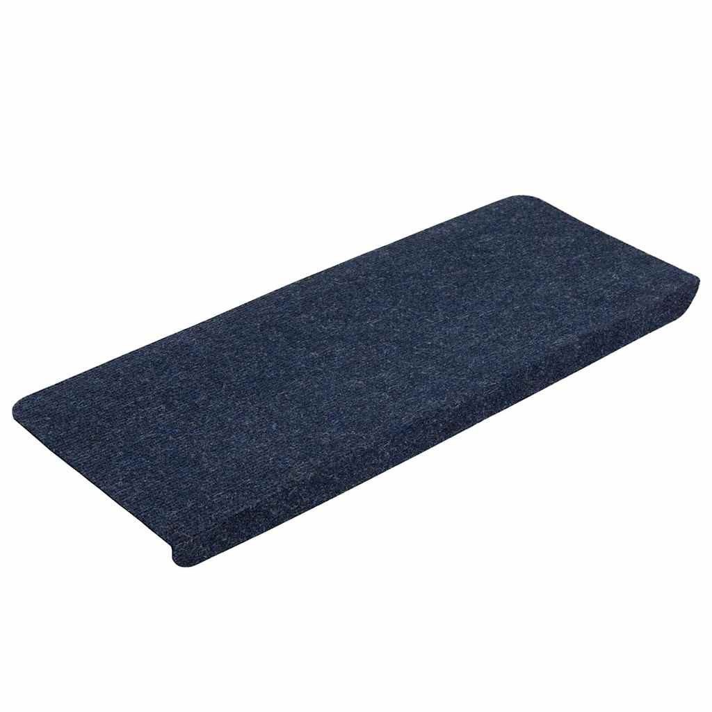 vidaXL Stufenmatte Stufenmatten Selbstklebend 15 Stk. 65x24,5x3,5 cm Blau, Rechteckig, Höhe: 3.5 mm