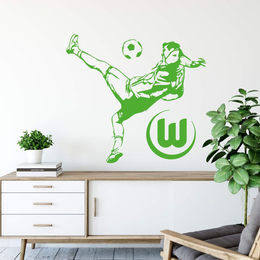 Wolfsburg St) - Fußballspieler Wall-Art VfL (1 Wandtattoo