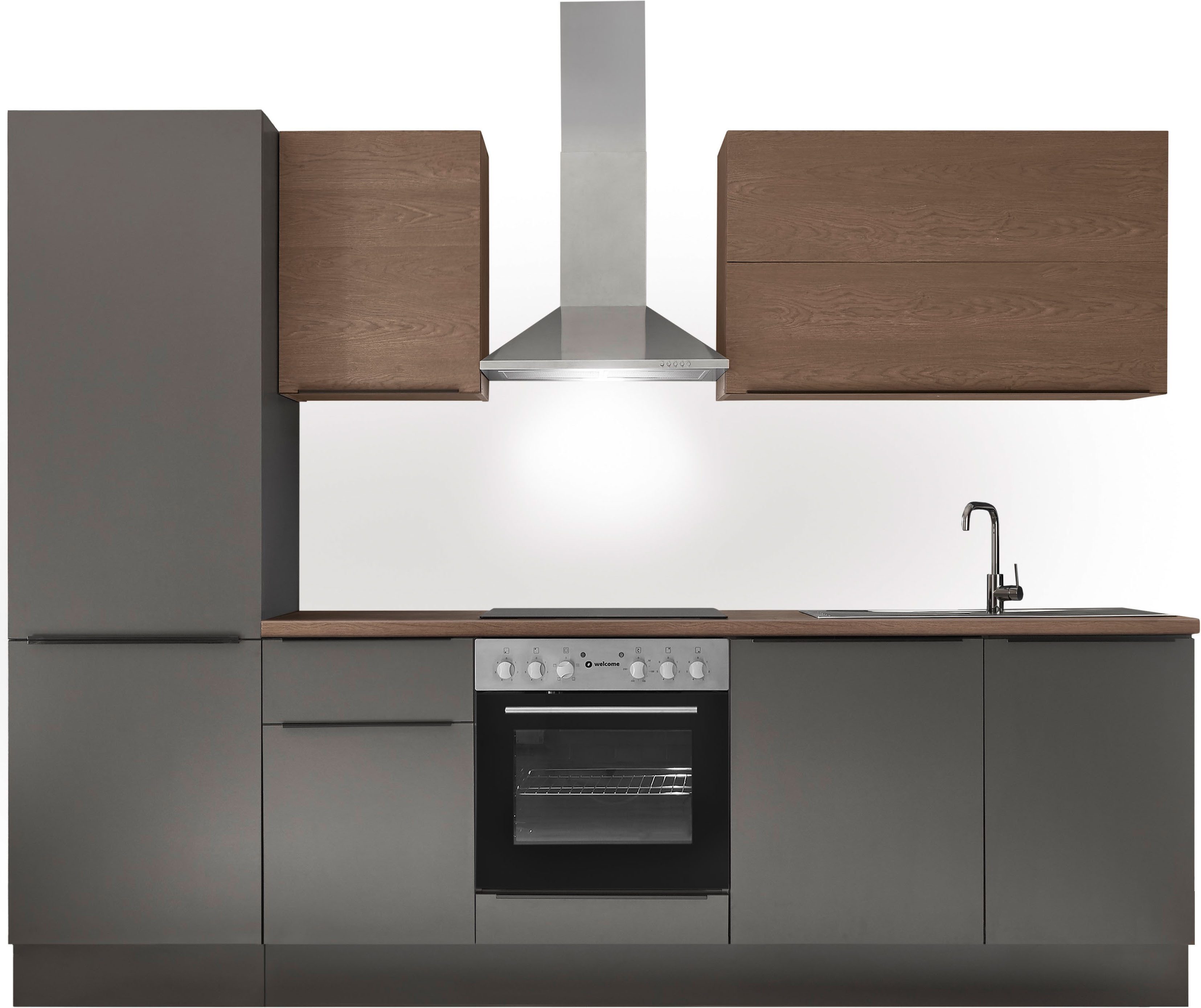 KOCHSTATION Küchenzeile Cocco B/H/T 280x211x60 cm, Breite 280 cm, wahlweise mit E-Geräten und Induktion