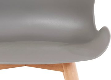 andas Esszimmerstuhl Lendum (2 St), Gestell aus massiver Buche, Sitzschale aus Kunststoff, Sitzhöhe 45 cm