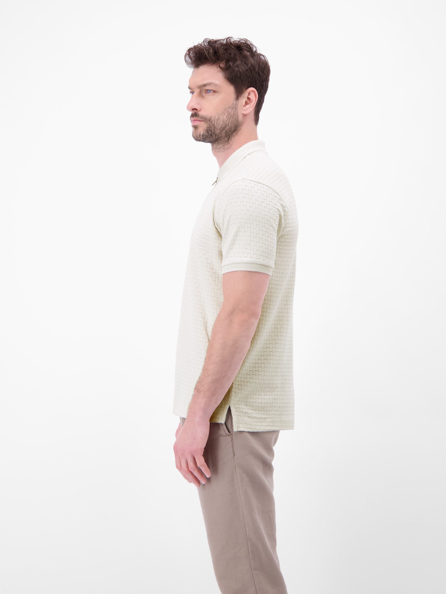 LERROS Poloshirt Poloshirt mit Reißverschlusskragen in Strukturqualität