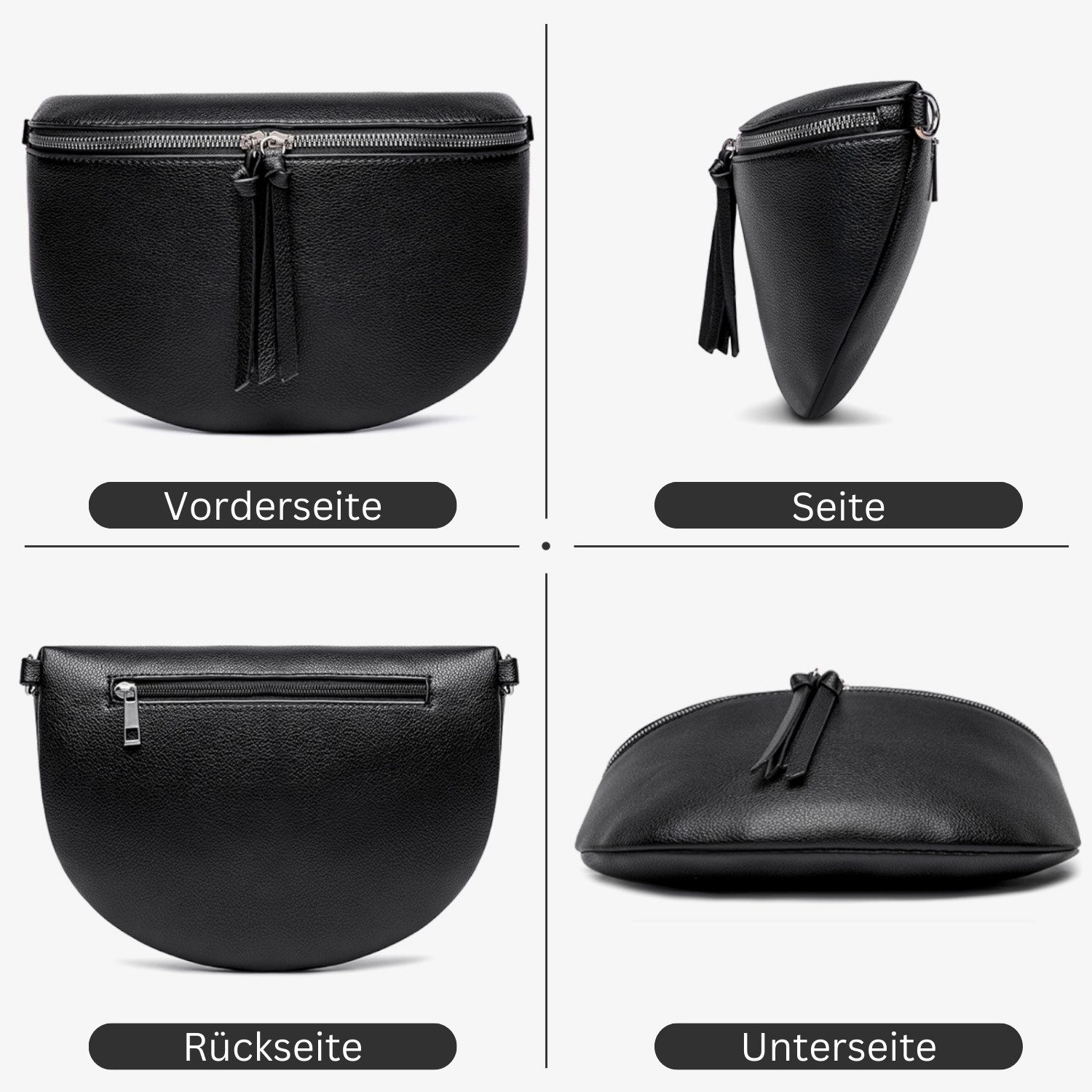 Fomax Bauchtasche aus Kunstleder, Damen Umhängetasche, mit Schulterriemen