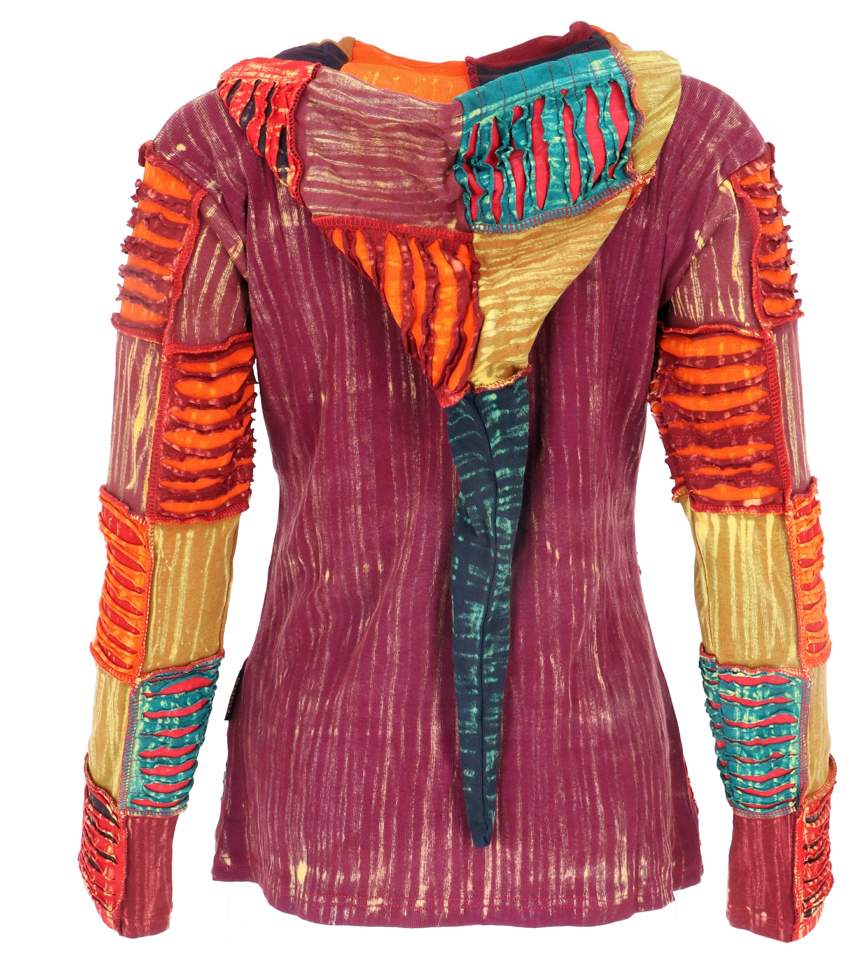Guru-Shop Langjacke Bunte Patchwork Jacke, Boho Unikat Hippie Jacke.. alternative Bekleidung
