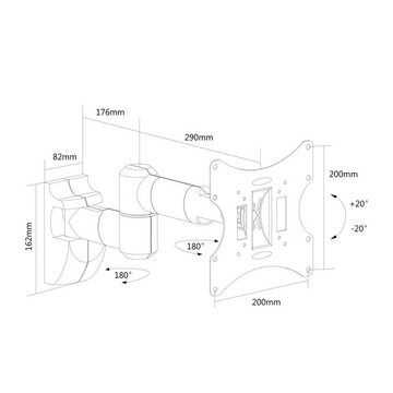 conecto TV Wandhalter für LCD LED Fernseher & Monitor TV-Wandhalterung, (bis 42 Zoll, schwenkbar, neigbar, ausziehbar)