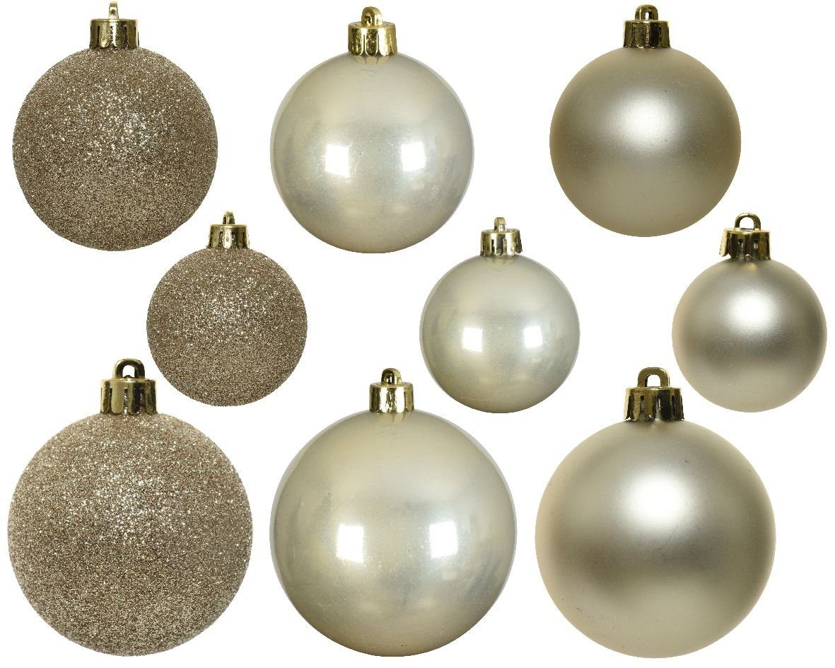 Decoris season decorations Christbaumschmuck, Set Mix perle, 4-6cm 30er Weihnachtskugeln Kunststoff