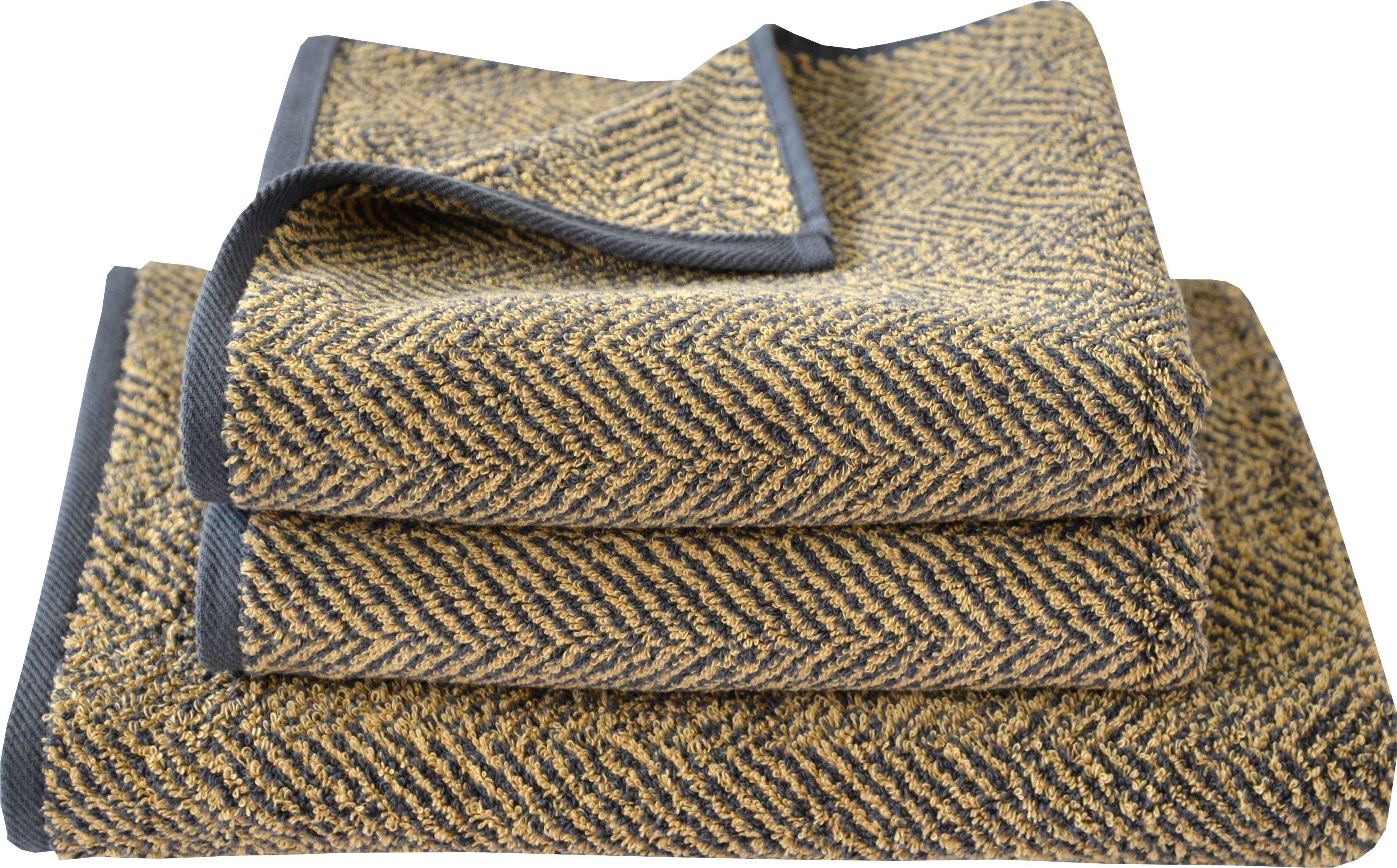 Dyckhoff Handtuch Set »Golden Shades Herringbone« (Set, 3-tlg), mit  Fischgrät-Muster online kaufen | OTTO