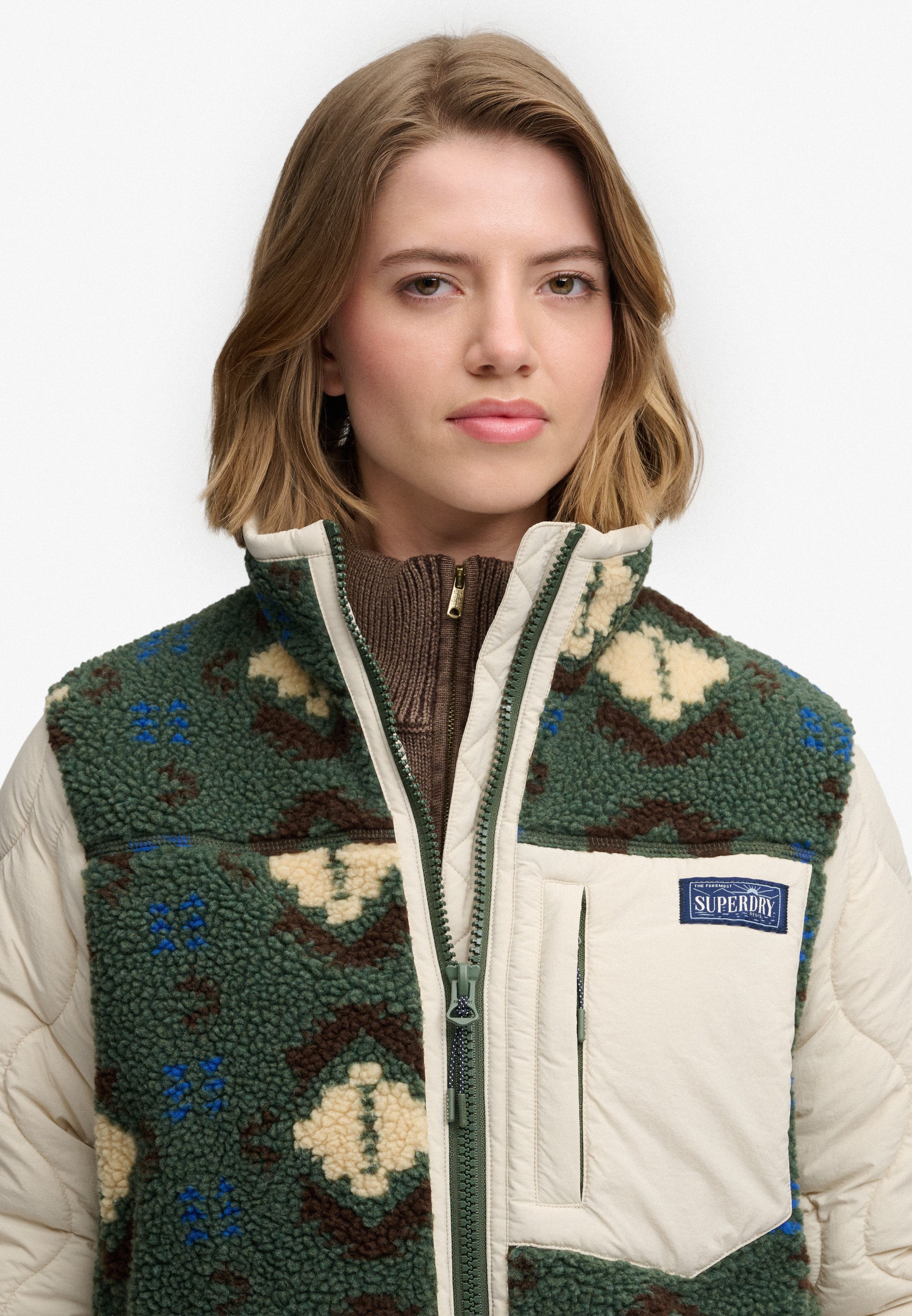 Superdry Fleecejacke FLEECE ONION QUILT HYBRID Kunstfaser, relaxed fit – Bild 4 von 5