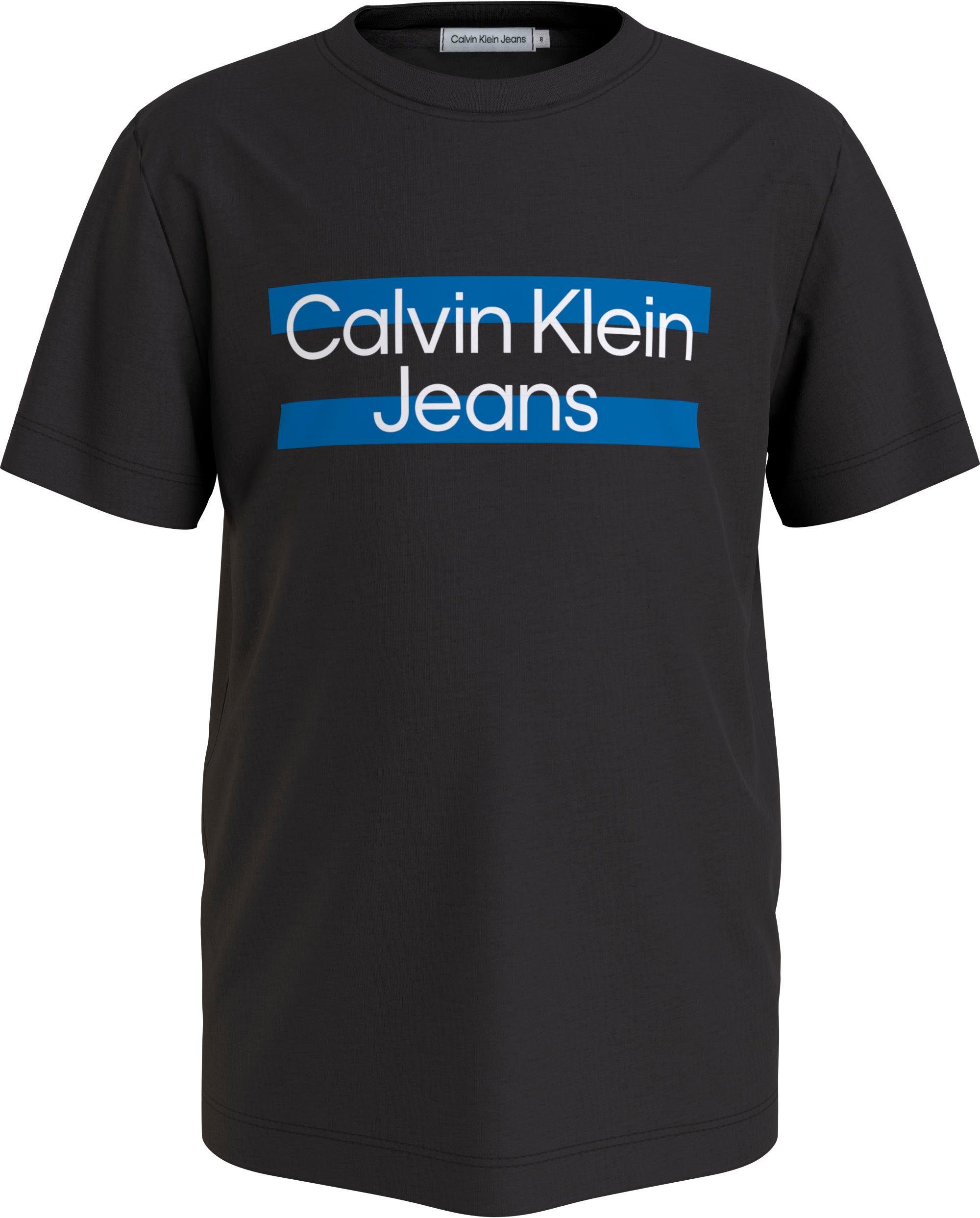 Calvin Klein Jeans T-Shirt mit der auf Logodruck Klein schwarz Calvin Brust