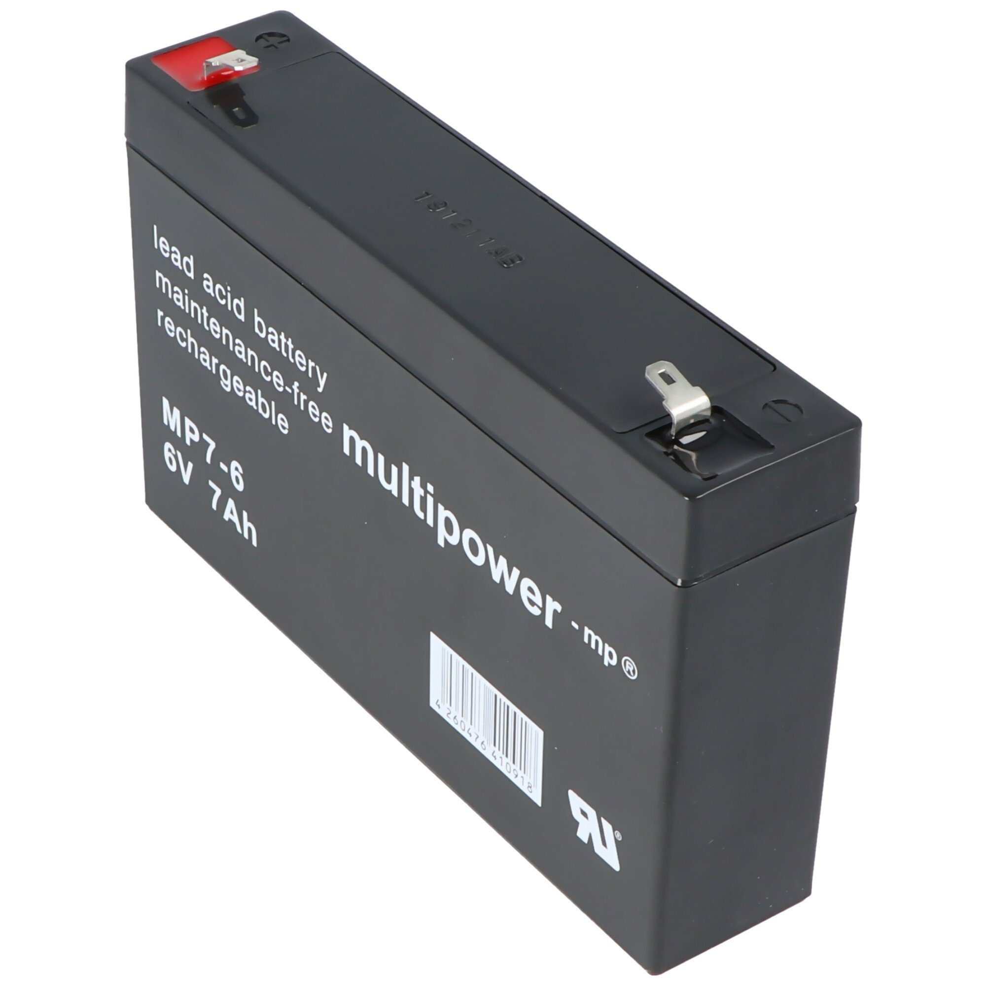 Multipower MP7-6 Blei Akku 6 Volt, 7000mAh mit Faston 4,8mm Akku