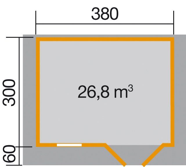 Gr.1, 136 BxT: Gartenhaus weka cm 460x370