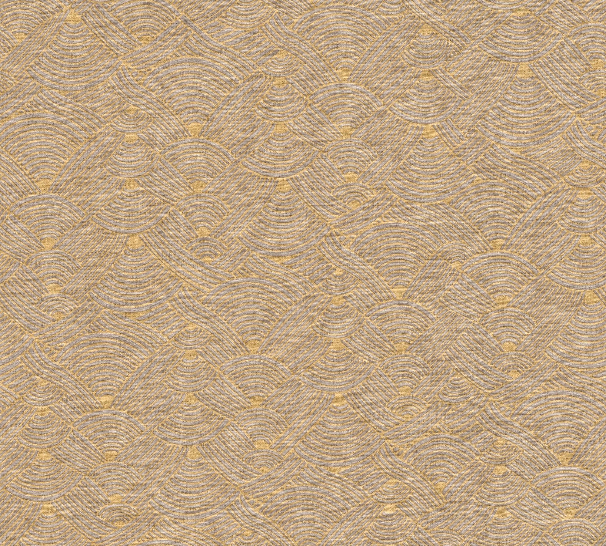 Ethno, Mustertapete leicht Nara ArtDeco (1 Création St), Beige,Gelb,Gold A.S. Vliestapete matt, strukturiert,
