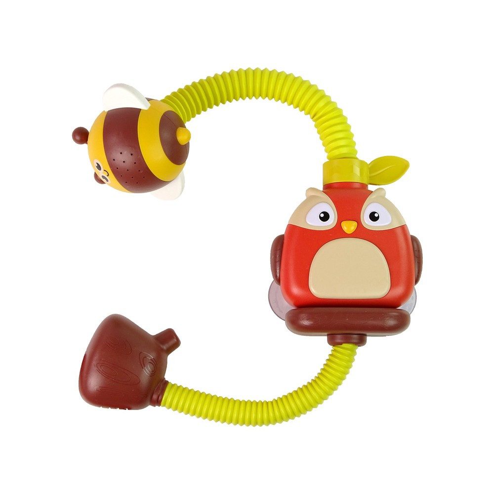 LEAN TOYS Badespielzeug Badewannendusche Wasserspielzeug Badewannenspielzeug (1-tlg), Saugnäpfe, Wasserpumpe, Bienen-Brause, ab 18 Monaten