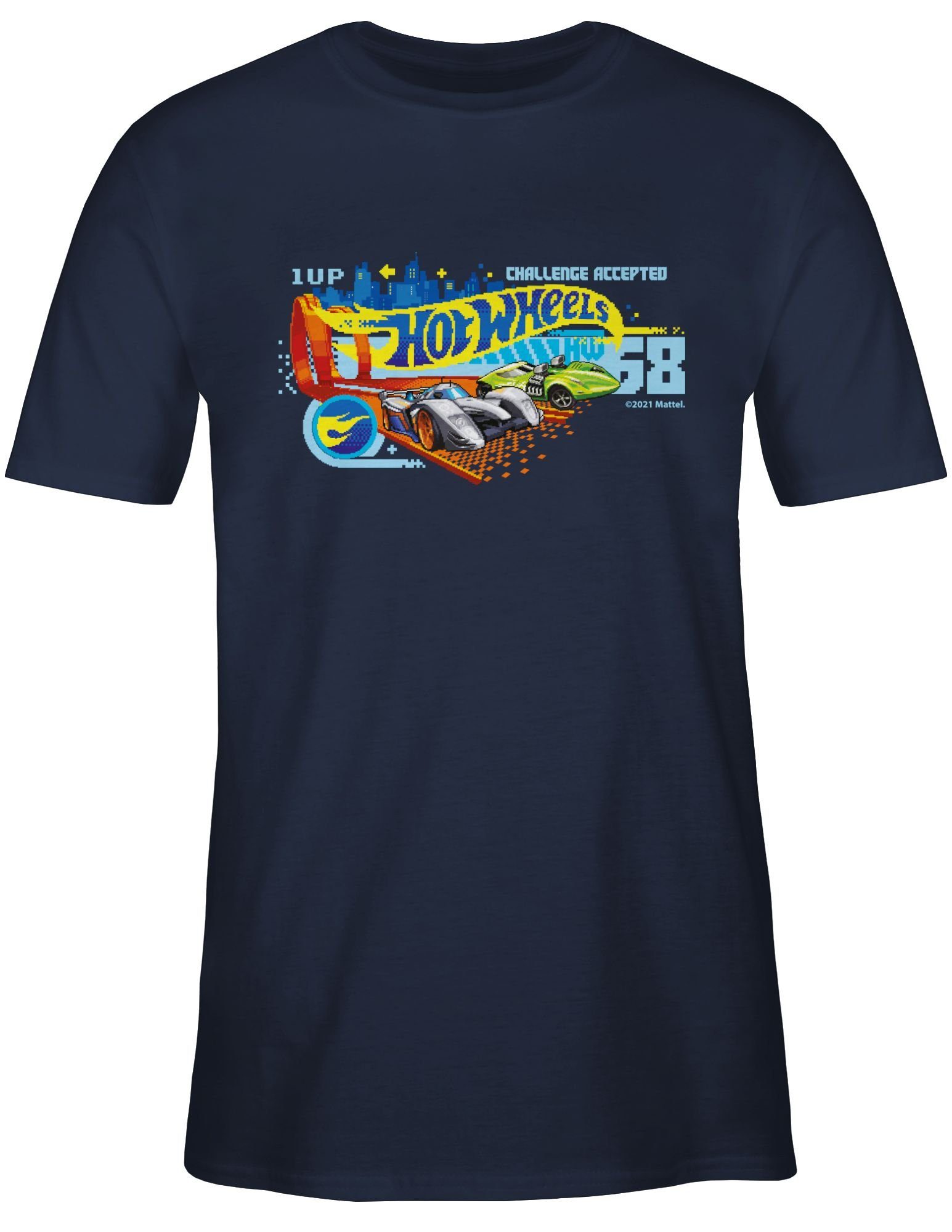 8-Bit Blau 01 Wheels Shirtracer Herren Navy Challenge T-Shirt Accepted Hot