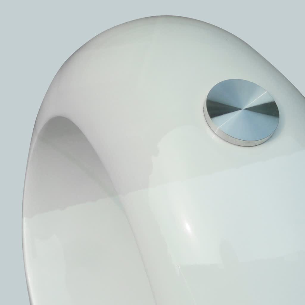 Hochglanz mit Weiß furnicato Glasplatte Couchtisch ovaler