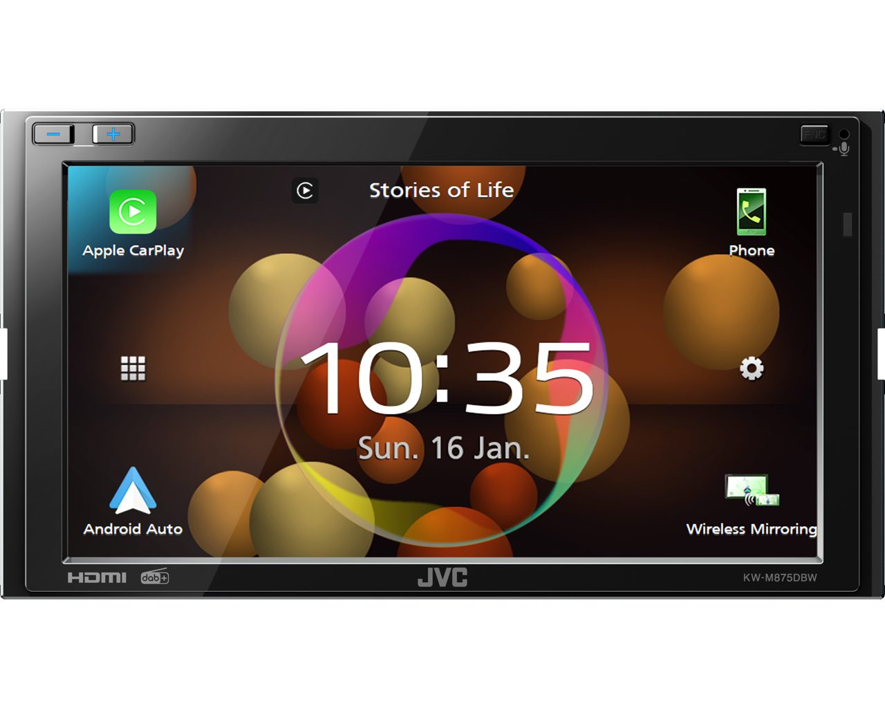 Apple JVC Autoradio Bluetoaoth DAB+ CarPlay Android-Auto KW-M875DBW