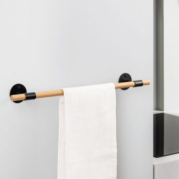 Navaris Handtuchhalter Handtuchhalter aus Bambus - Handtuchstange für Wandmontage
