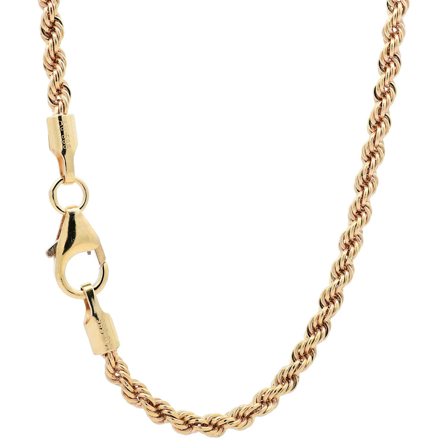Goldkette Goldkette Kordelkette Halskette Breite 2,1 mm 42 cm 585-14 Karat Gold