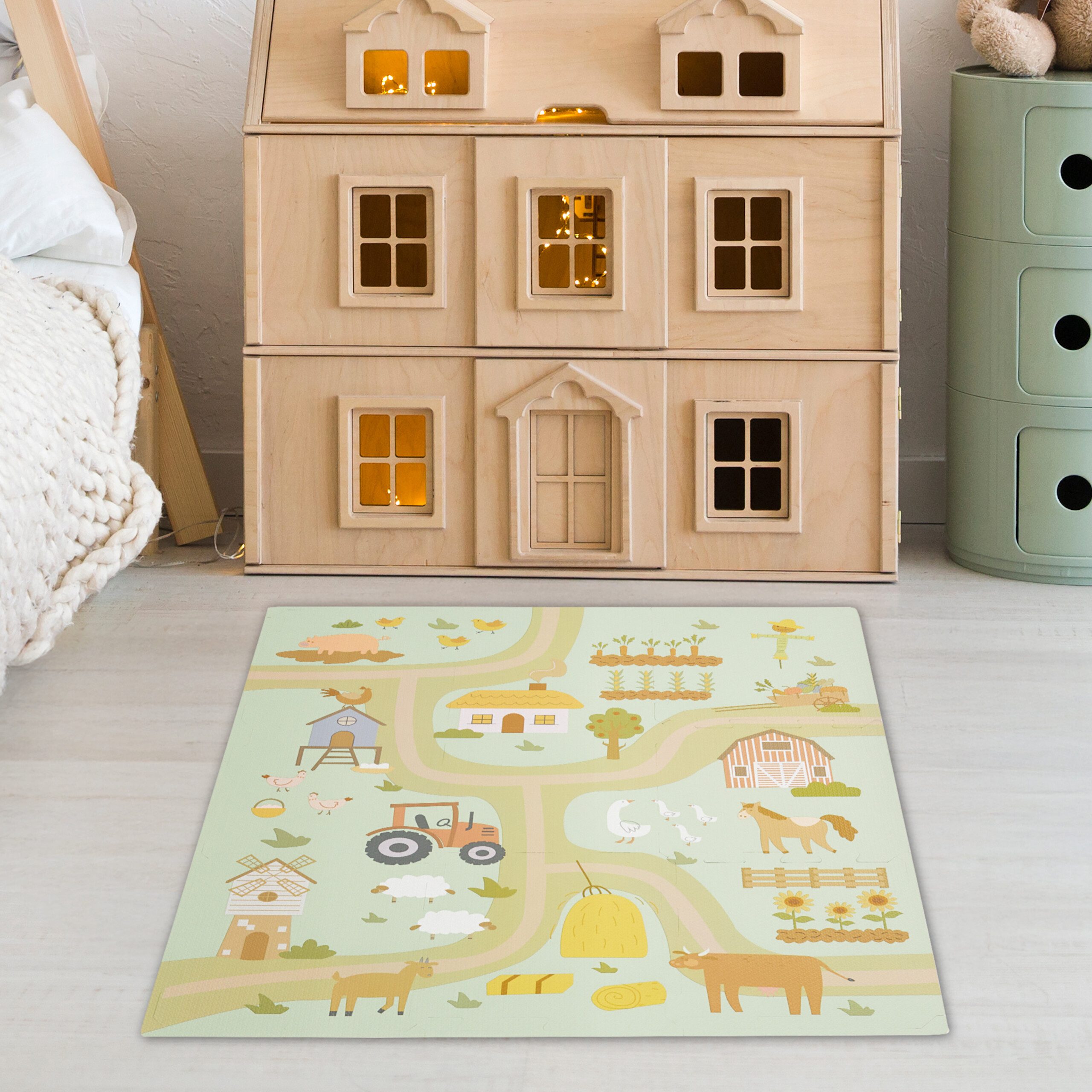 relaxdays Spielmatte Puzzlematte Bauernhof günstig online kaufen