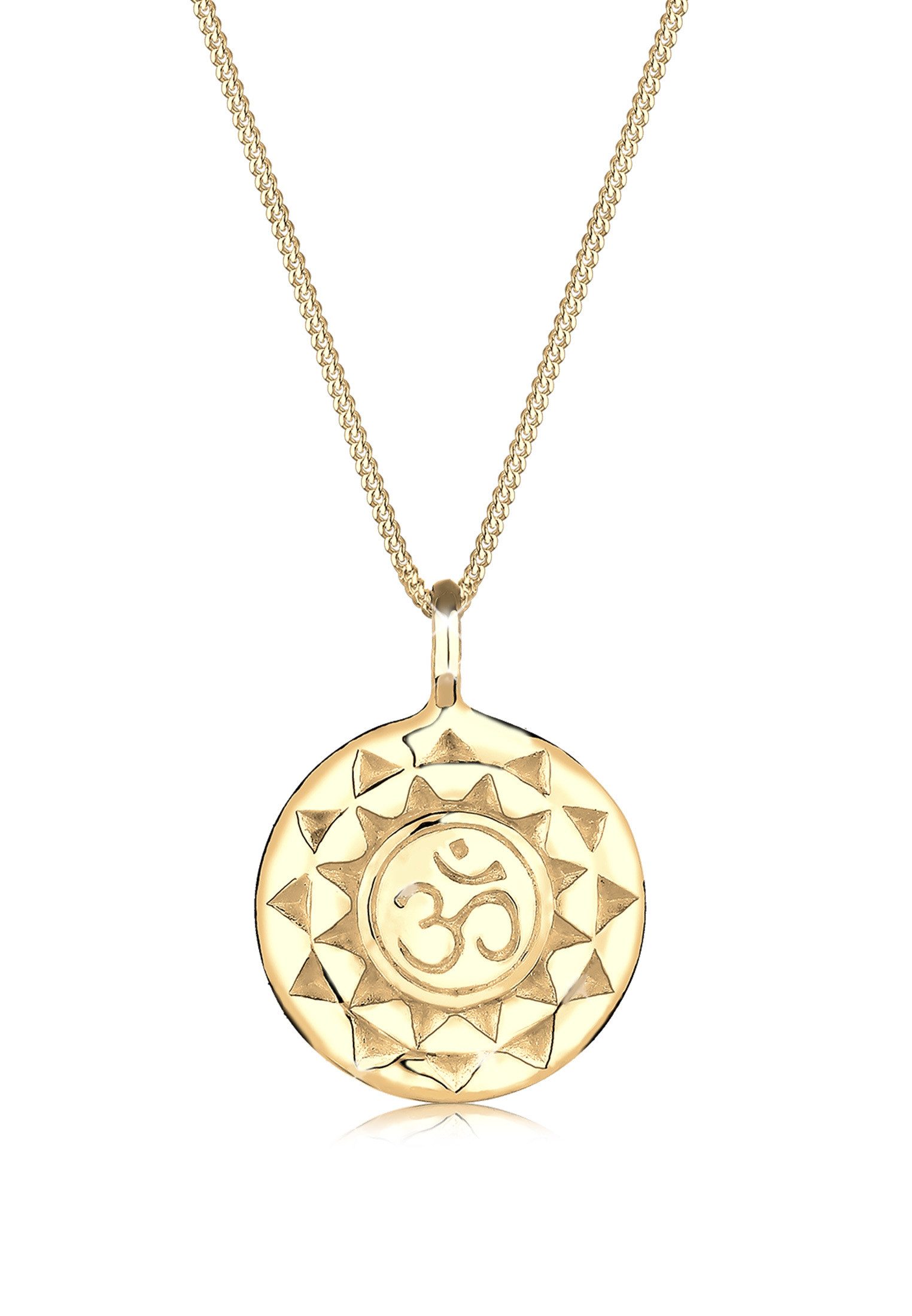 Elli Kette Anhänger Om 925 Talisman Silber Symbol mit Gold Yoga Mantra