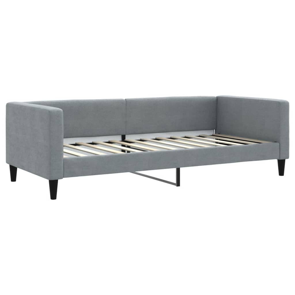 vidaXL Gästebett 90 x 200 cm Tagesbett Hellgrau 90x200 cm Stoff Gästebett Gästecouch Gä