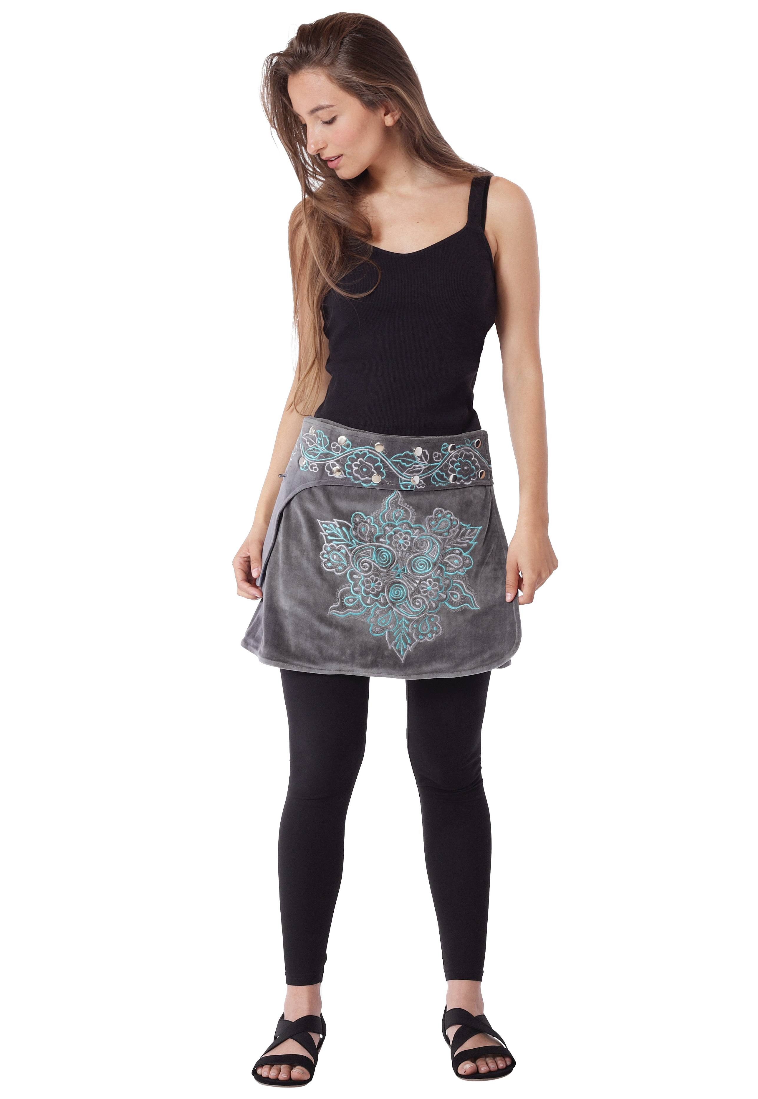 PUREWONDER Wickelrock Wickelrock für den Winter Samt Rock Winterrock Nr. 22 günstig online kaufen