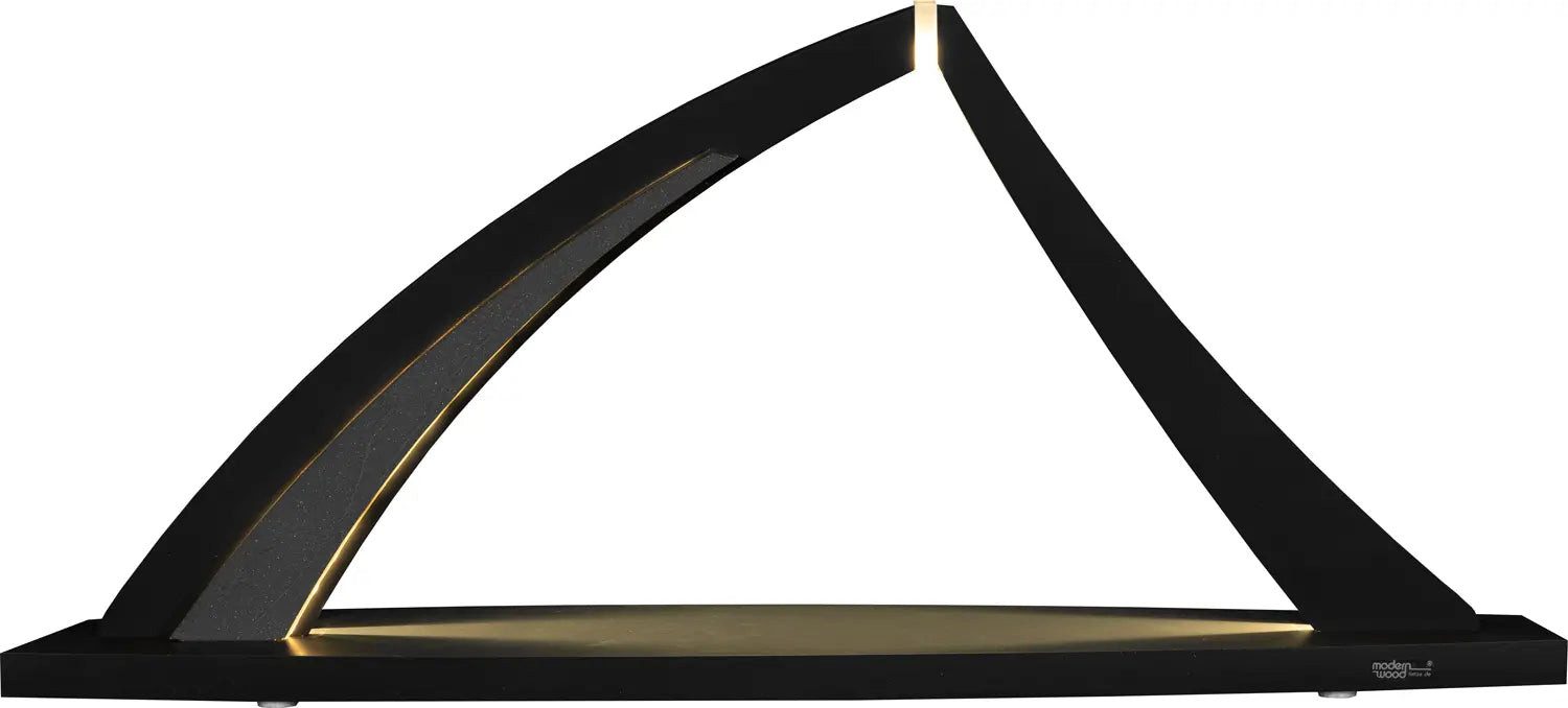 Tietze Erzgebirgsdesign LED Schwibbogen modern wood Bogen NEW LINE unbestückt anthrazit, 56,5x25x9,5 cm (BxHxT)