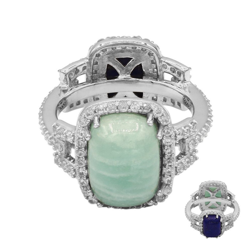 Silberring Cavill Ring Sterlingsilber 4,685 ct Amazonit & 2,205 ct Lapislazuli