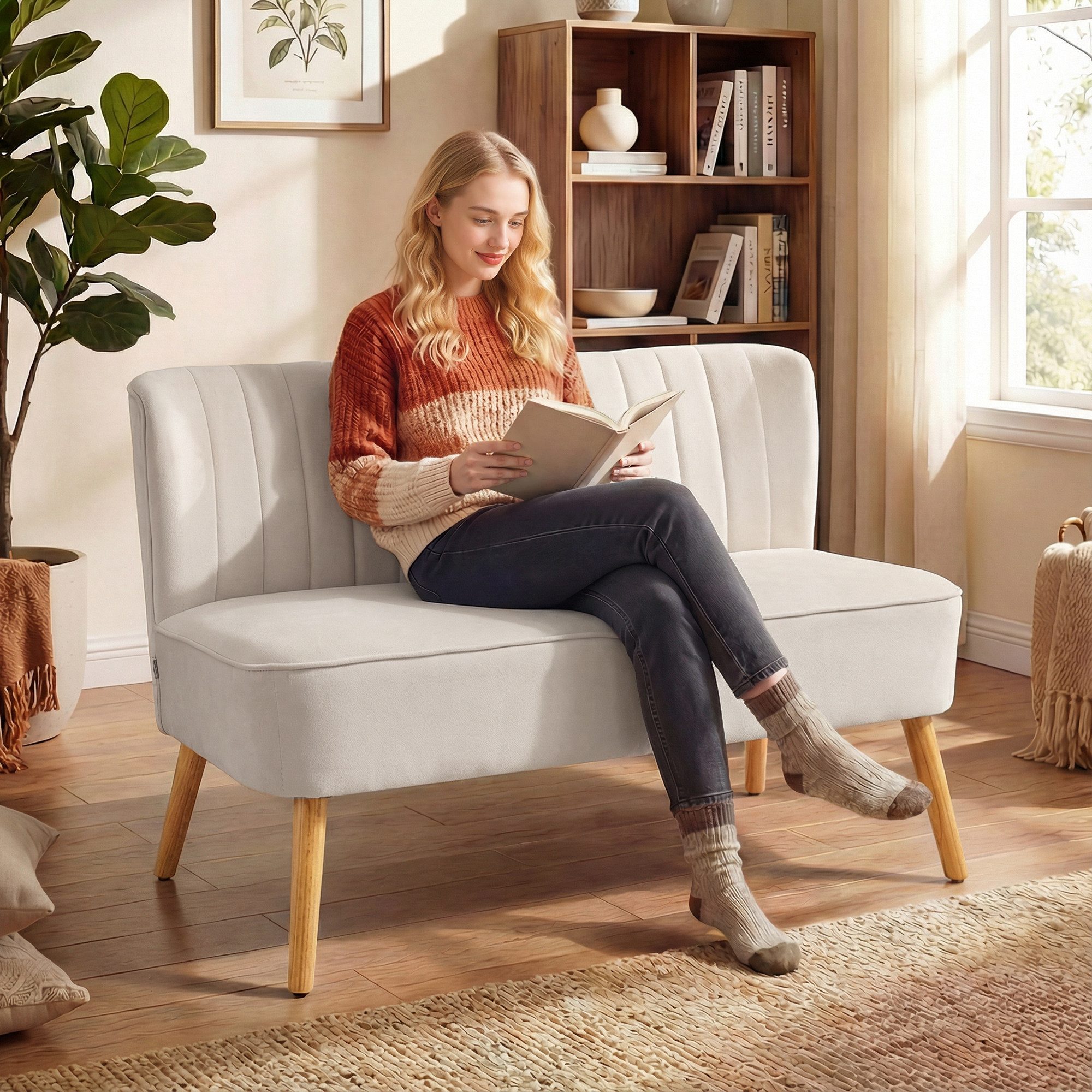 HOMCOM Sofa 117L x 56,5B x 77H cm