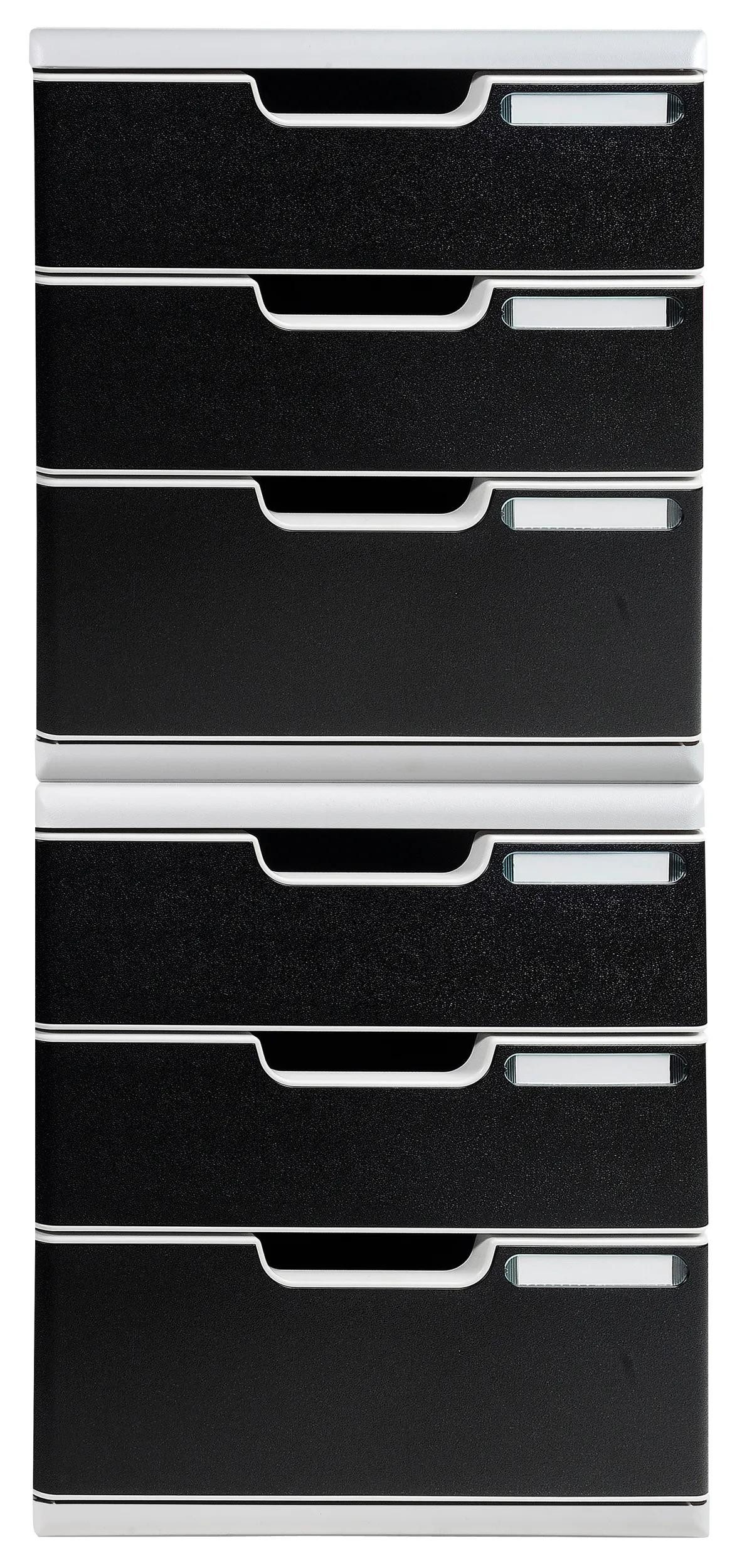 EXACOMPTA Schubladenbox Schubladenbox MODULO A4, 3 geschlossene Schubladen - Schwarz - 325014D, Boxen modulierbar