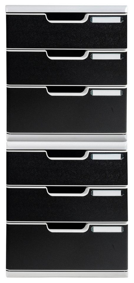 Thumbnail - EXACOMPTA Schubladenbox Schubladenbox MODULO A4, 3 geschlossene Schubladen - Schwarz - 325014D, Boxen modulierbar