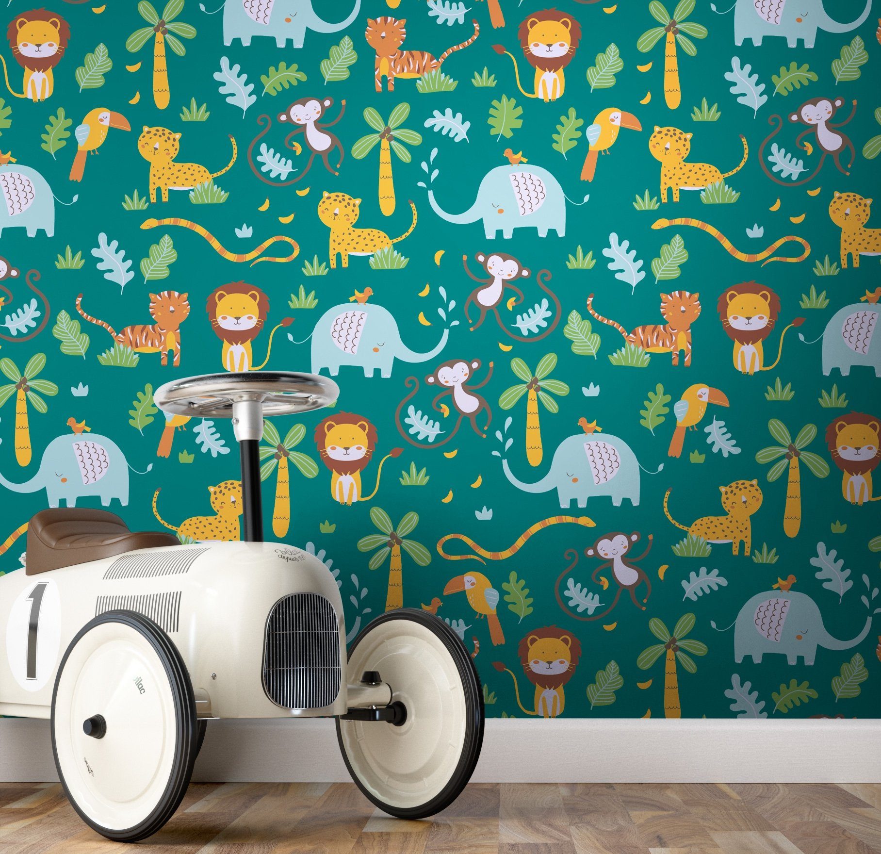 Newroom Vliestapete, Bunt Tapete Kinder Tiere günstig online kaufen