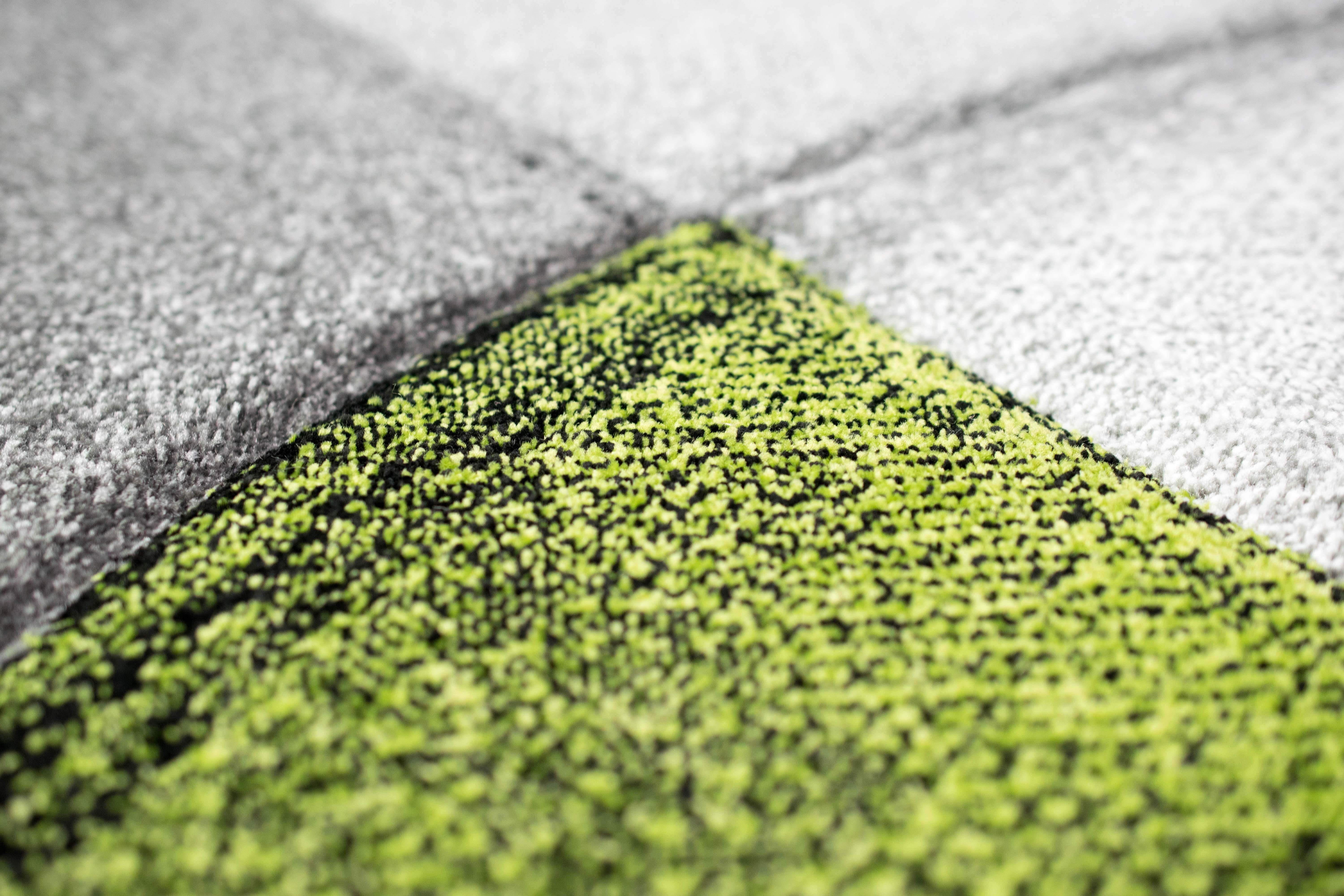 TeppichHome24 Teppich Teppich modern abstrakt in grün grau schwarz, rechteckig