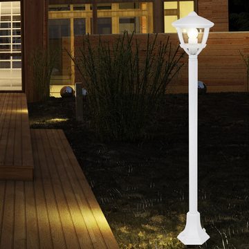 etc-shop LED Außen-Stehlampe, Leuchtmittel inklusive, Warmweiß, Außen Steh Leuchte Garten Strahler ALU Sockel Stand Lampe im