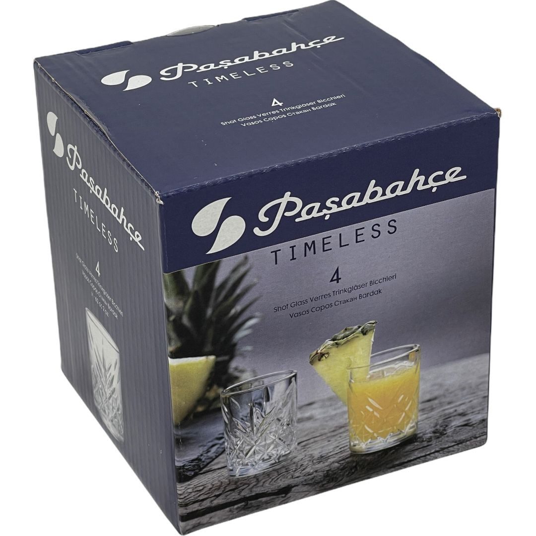 Pasabahce Gläser-Set Timeless, 4-tlg., Glas, 4-teliges Schnapsgläser Set, Shotgläser