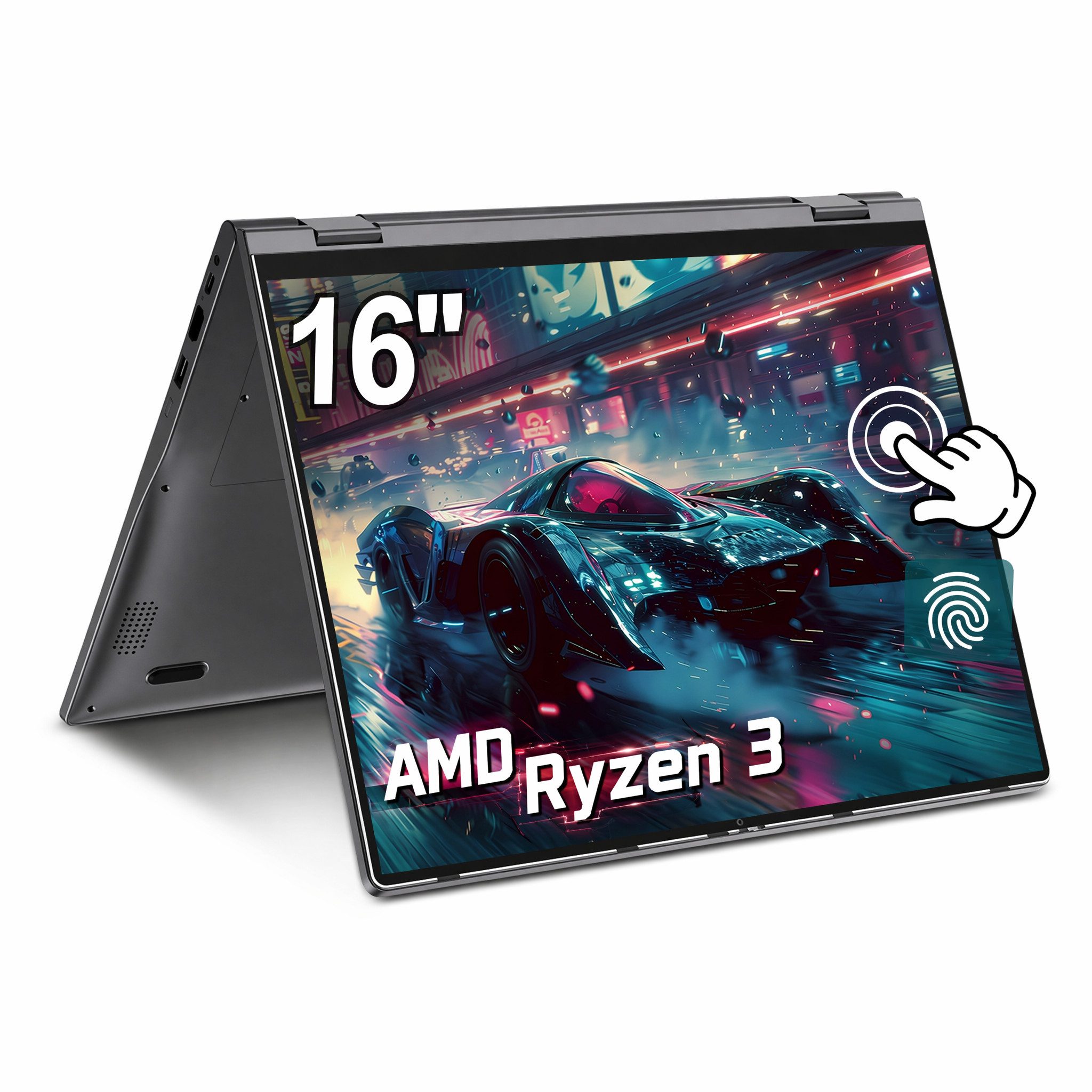 Jumper 2-in-1 Laptop 16 Zoll Touch-Screen AMD Ryzen 16GB RAM 640GB SSD Tablet Notebook (3300u, Intel UHD Graphics, 16 GB, 512 GB SSD, 4-core CPU)