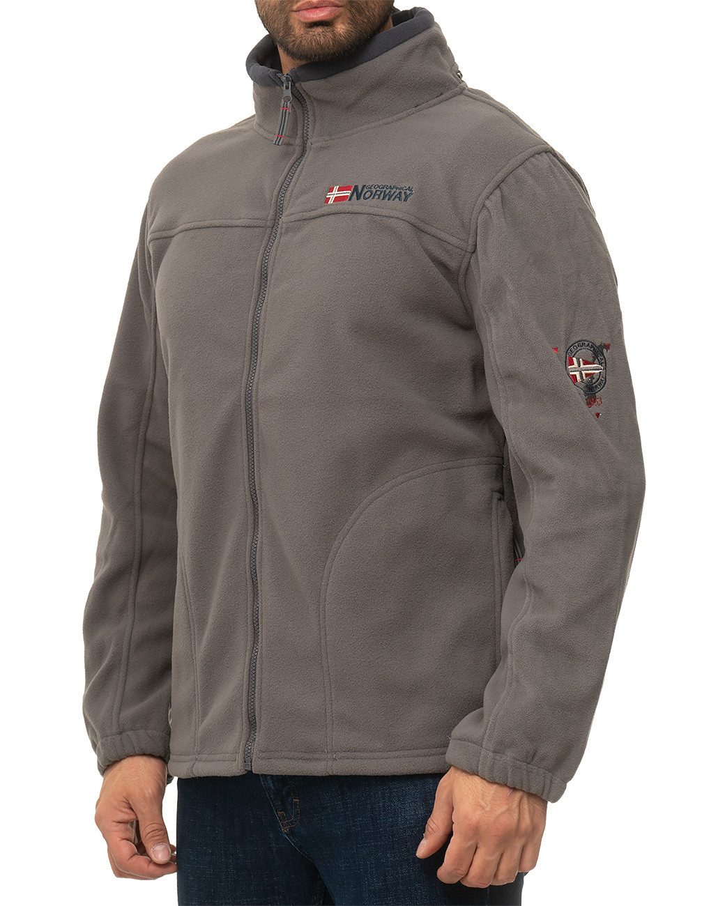 Geographical Norway Fleecejacke Herren Regular Fit Jacke batamazonie mit eingelassener Kapuze – Bild 3 von 5