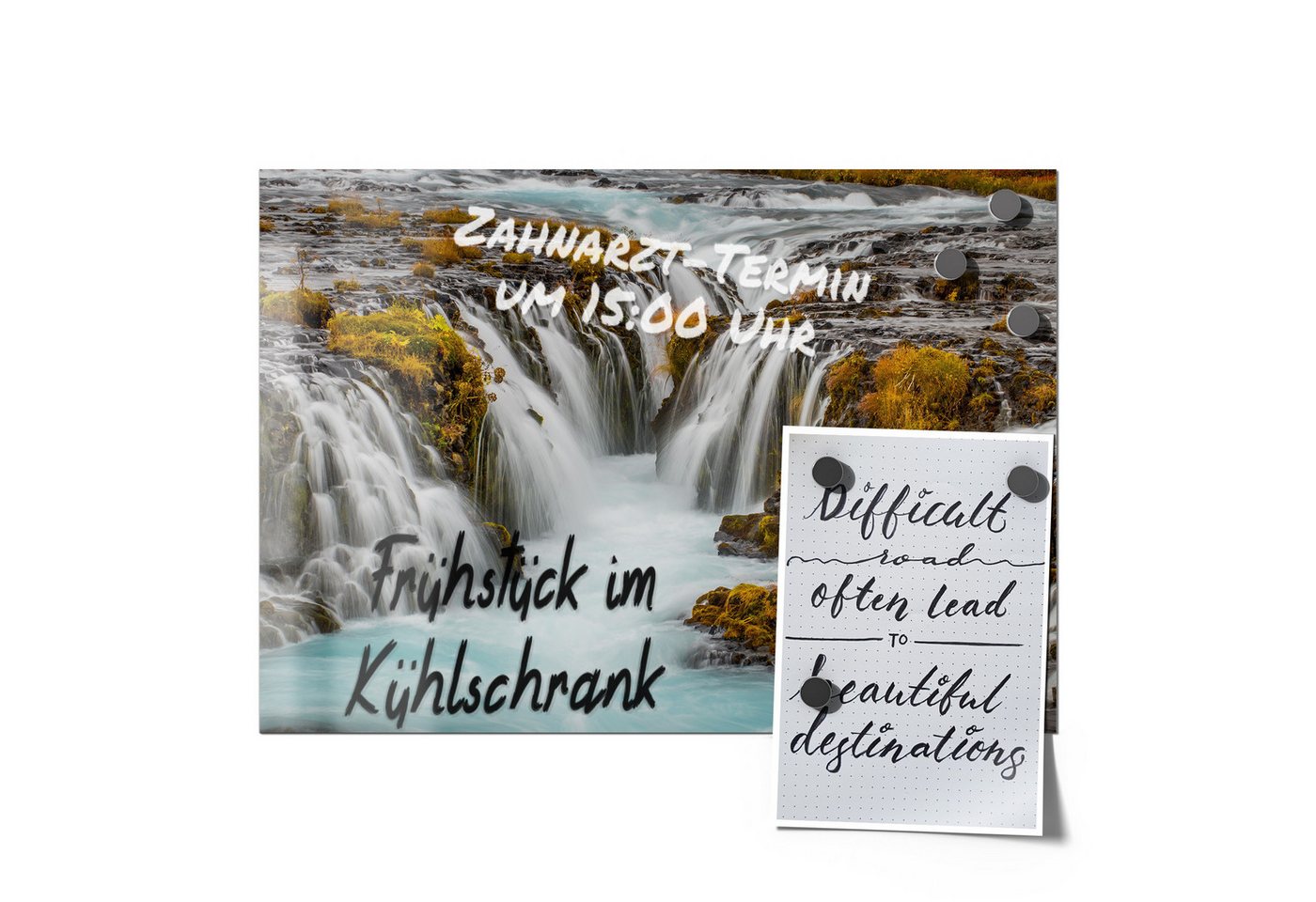 Thumbnail - DEQORI Magnetfolie 'Herbstlicher Wasserfluss', beschreibbar universal Magnetmatte magnetisch Folie Planer Kalender