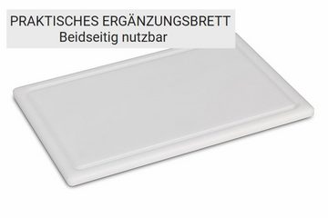 Schneidboard Schneidebrett Schneidebrett + Ergänzungsbrett,Made in Germany, Eiche + Kunststoff