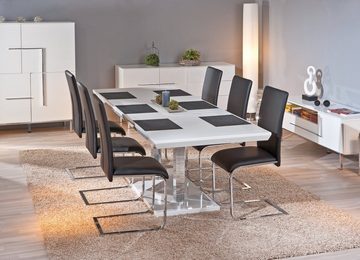 ebuy24 Esstisch Egar Esstisch 90x160/200 cm, mit Schmetterlingsaus