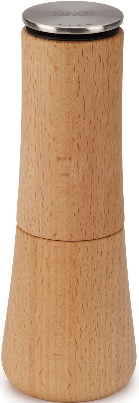 Joseph Joseph Pfeffermühle Milltop™ Wood manuell, (1 Stück), Keramikmahlwerk, krümelfrei