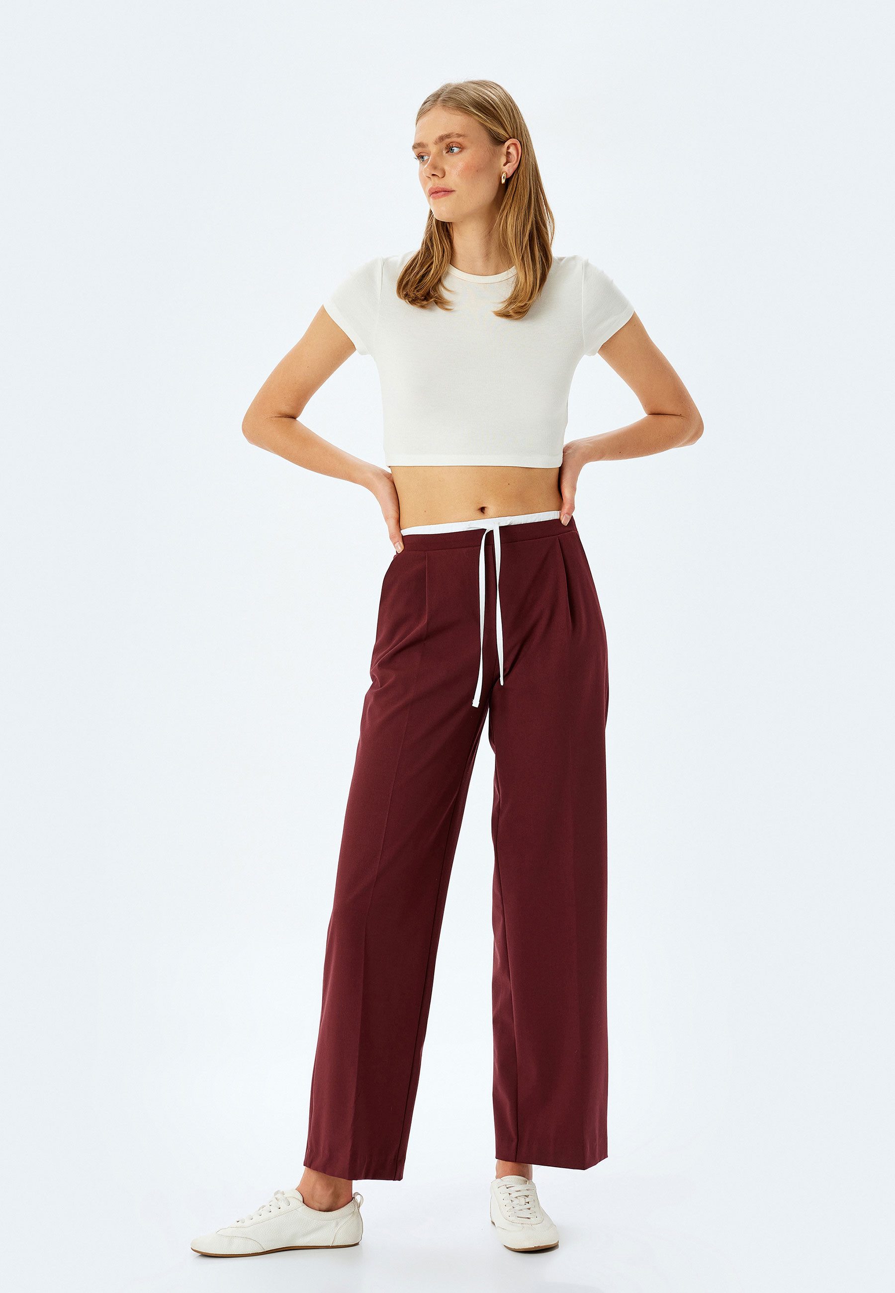 Koton Palazzohose Normale Leibhöhe Wide Leg Palazzohose