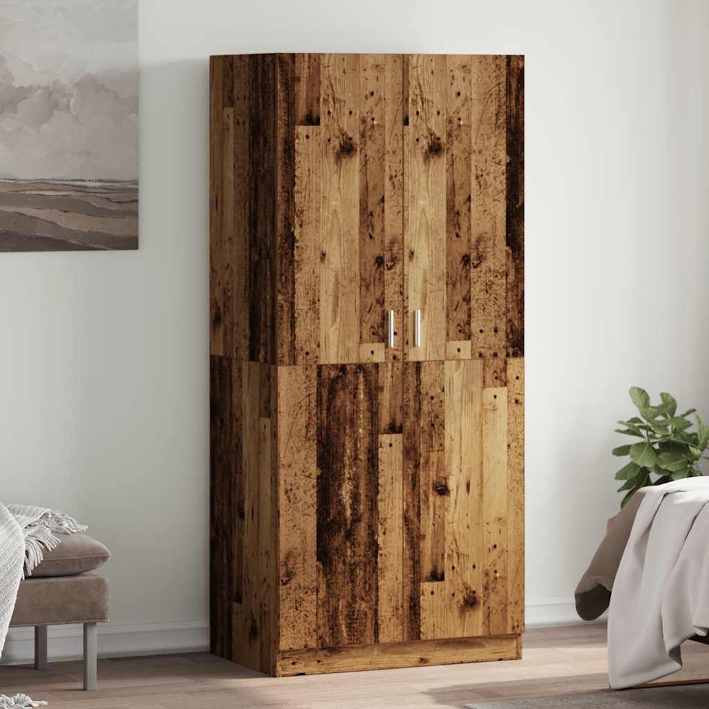vidaXL Kleiderschrank NA Kleiderschrank Altholz-Optik 80x52x180 cm Spanplatte