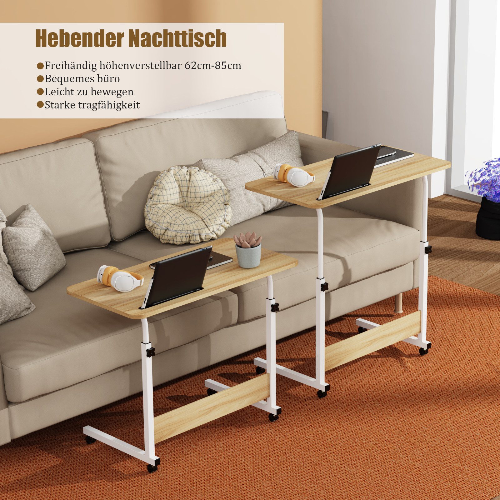 JEOBEST Schreibtisch Computertisch Mobiler Stehtisch 80x40cm günstig online kaufen