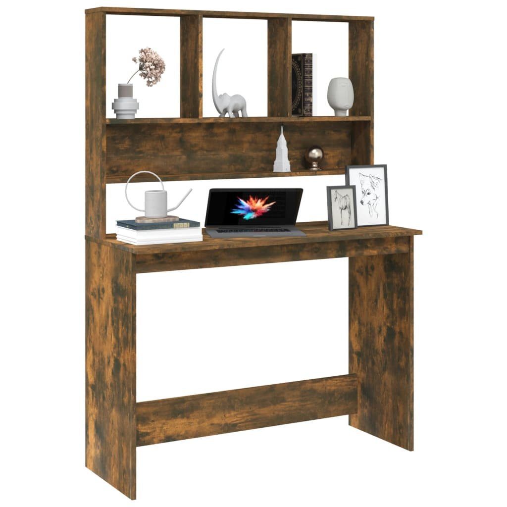 vidaXL Schreibtisch Schreibtisch mit Räuchereiche Räuchereiche cm 110x45x157 Regal | Holzwerkstoff Räuchereiche