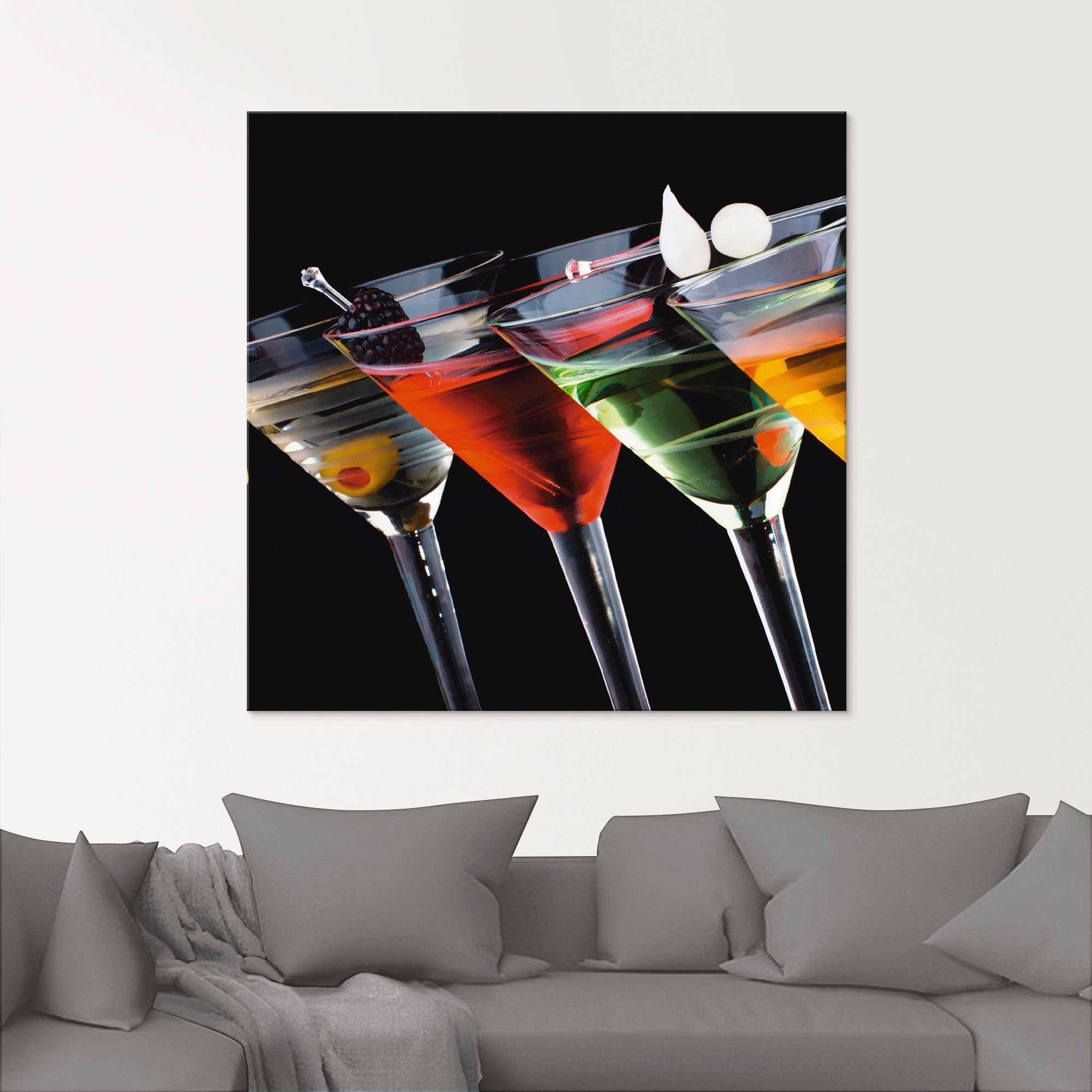 verschiedenen Martini Cocktail, Glasbild Klassische Größen Getränke St), (1 in - Artland