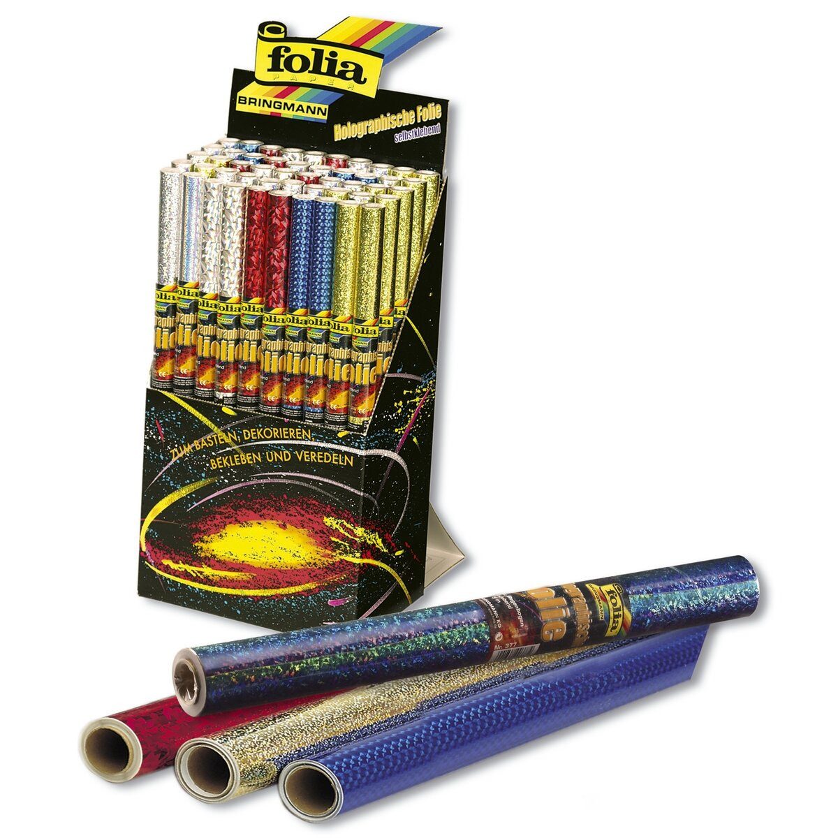Folia Bastelfilz Hologrammfolie - selbstklebend 6 Motiven sortiert.